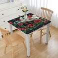 thumbnail image 1 of nygtbtfer  Fitted Tablecloth Elastic Edged Table Cover,Watercolor Skull Skeleton on Black  Wipeable Table Cloths for Kitchen Dining Party Fit up  Tables,Blossom Flower Mushroom, 1 of 7