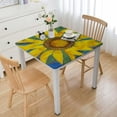 thumbnail image 1 of nygtbtfer Fitted Tablecloth Elastic Edged Table Cover, Yellow Floral Wipeable Table Cloths for Kitchen Dining Party Fit up Tables,Mottled Rustic Wooden Plank, 1 of 7