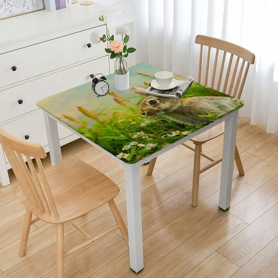 nygtbtfer Fitted Tablecloth for Table Beauty Art Design Table Cloth with Elastic Edge Washable Table Cover for Dining Wedding Party Picnic Fit for Diameter Table white