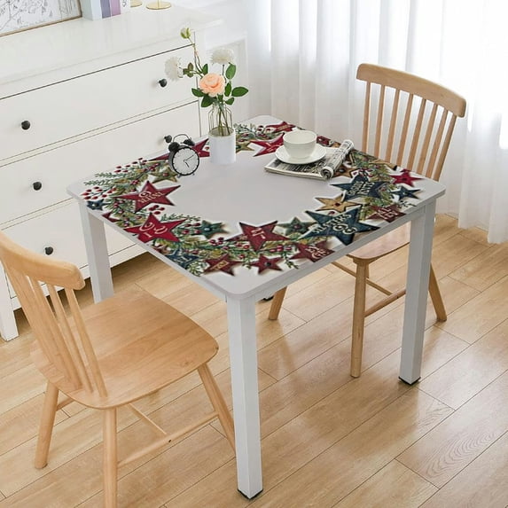 nygtbtfer Fitted Tablecloth with Elastic Edge and Patio Table Cover Cloth Rustic Black Tablecloth for Party Fits Tables up to Diameter 36*36