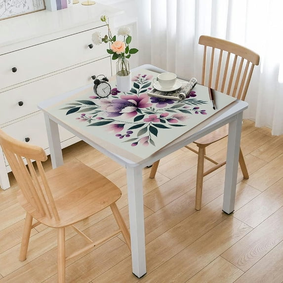 nygtbtfer Flannel Backed Tablecloth, Oval, Spring Wild Flowers Easy Care Tablecloth with Flannel Backing