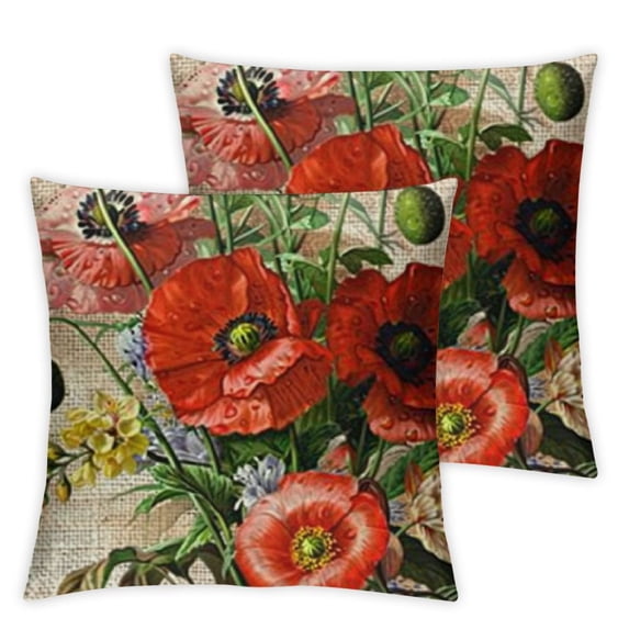 nygtbtfer Flower Christmas Farmhouse Couch Sofa Decorative Throw Pillow Case Cushion Cover Square 18x18in