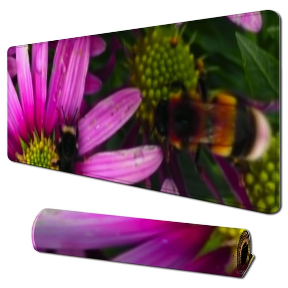 nygtbtfer Flower Mouse Pad with Non Slip Rubber Base, Mousepad with Stitched Edge, Waterproof Cute Mouse Pad for Computer Home Office Working 31.5x11.8 in