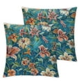 thumbnail image 1 of nygtbtfer Flower Oil Painting style Art Design Throw Pillow White, 1 of 7
