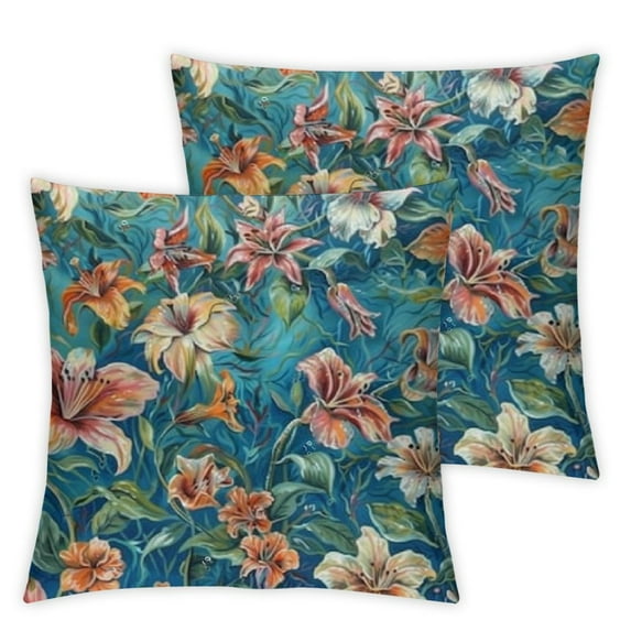 nygtbtfer Flower Oil Painting style Art Design Throw Pillow White