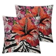 thumbnail image 1 of nygtbtfer Flower Pillowcases, with Black Leaves Decorative Cushion Square Throw Pillow White, 1 of 7