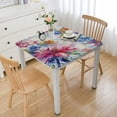 thumbnail image 1 of nygtbtfer Flower Print Tablecloths Wipeable Spillproof Elastic Tablecloths for  Fitted Tablecloth for Anniversary Bachelorette Party Baby Shower Fits for Table white, 1 of 7