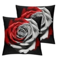 thumbnail image 1 of nygtbtfer Flower Throw Pillow Covers Red Gray Black Decorative Pillow Covers Couch Bed Sofa Square Pillow Cover Red Black Linen Pillow Case Spring Summer (Red Black) White, 1 of 7