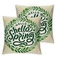 thumbnail image 1 of nygtbtfer Flower Wreath Cushion Covers Pink Cases Decorative for Sofa Couch Office Car Chair Patio White, 1 of 7