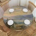 thumbnail image 1 of nygtbtfer  Flowers Window Round Fitted Tablecloth with Elastic Edge Fitted Table Cloth for Round Table Circular Table Cover Wipeable Round Elastic Table Cloth 42-46, 1 of 8