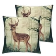 thumbnail image 1 of nygtbtfer  Forest Animals Pillow Covers  Set of 2 Deer Fox Rabbit Bear Decorative Pillows Case Polyester Linen Outdoor for Couch Sofa Room Home Decor White, 1 of 7