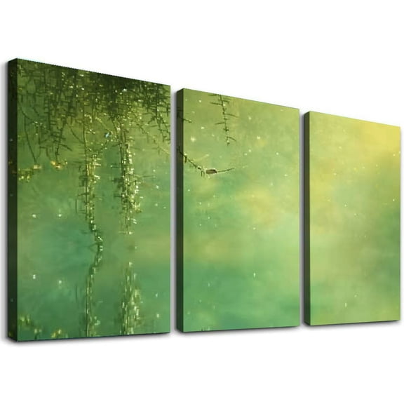 nygtbtfer Forest Landscapes TREBLE Canvas Art Print Box Framed Picture Wall Hanging - Hand - Framed And Ready To Hang 12x16x3pcs