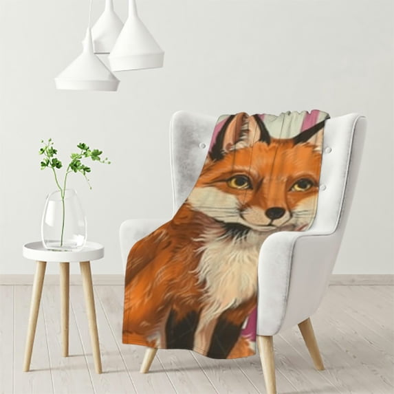 nygtbtfer Foxes Blanket for Girl Woman Just A Girl Who Loves Foxes Throw Blanket for Kids Soft Plush Cozy Fox Bedroom Decor Flannel Blanket Gifts for Adults Couch Sofa 60x80in