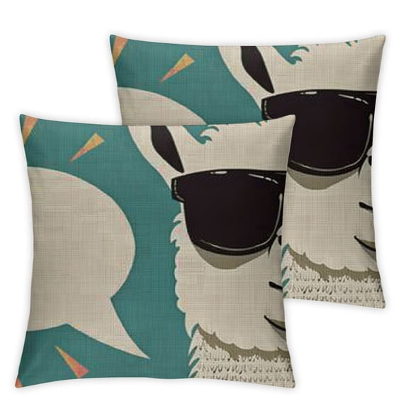 nygtbtfer Funny Llama Decorative Throw Pillow Cover Case,Sup Llama Outdoor Pillow Cases Square Standard Cushion Covers for Sofa Couch Bed Car White