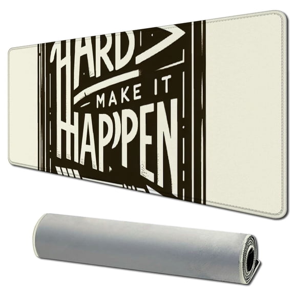 nygtbtfer Gaming Mouse Pad Custom, Work Hard and Inspirational Quotes Art Rustic Black Old Wood White Quote Mouse pad 31.5x11.8 in