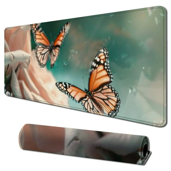 nygtbtfer Gaming Mouse Pad,Desk Mat Extended Large Yellow Roses and Calla Lilies Mouse Pad Mat with Non-Slip Base Stitched Edges Mousepad for Computer,Office,Keyboard and Laptop 31.5x11.8 in