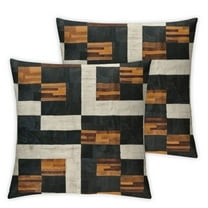 nygtbtfer Geometric Black Brown Throw Pillow Cover Boho Western Farmhouse Decorative Throw Pillowcase Indoor Outdoor Cushion Cover Tribal Pattern Aztec Pillowcase for Couch Bedroom Set of 2 White