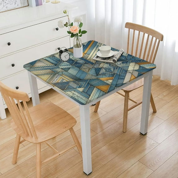nygtbtfer Geometric Lines Table Cloth Rectangle Tablecloth Outdoor Washable Winkle and Stain Resistant Spandex Table Cover for Kitchen Dining Tabletop Decoration