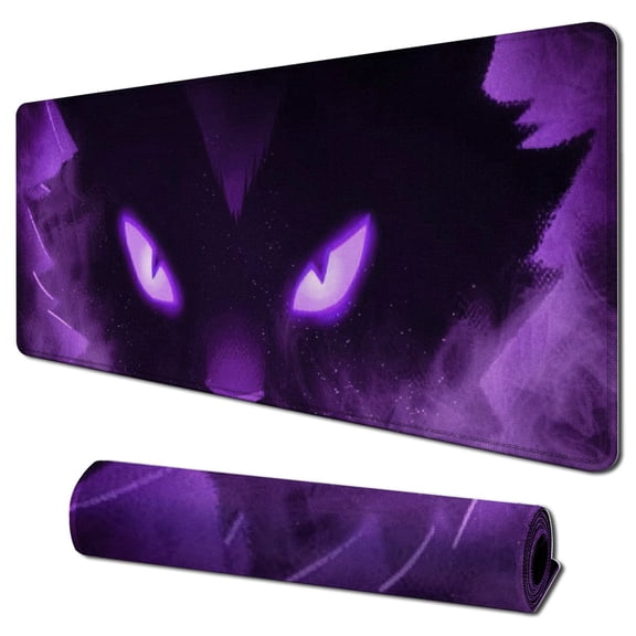 nygtbtfer Graphic Mouse Pad,Purple Little Monster Pattern Seamless Waterproof Gaming Cartoon Gift Mouse Pad Desk Accessories Non-Slip Rubber Mousepad for Laptop and Computer 31.5x11.8 in
