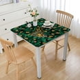 thumbnail image 1 of nygtbtfer Green Leopard Print Table Cloth, Fitted Tablecloths with Elastic Edge, Wipeable Table Cover for Kitchen Wedding  Spring St. Patrick's Day Holiday, 1 of 7