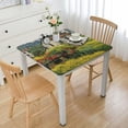 thumbnail image 1 of nygtbtfer Green Personalized Tablecloth, Landscape Printed Tablecloth Polyester Spill Proof Washable Table Cover for Buffet Table, Parties, Holiday Dinner Picnic, Camping, Table Decor,  36*36, 1 of 8