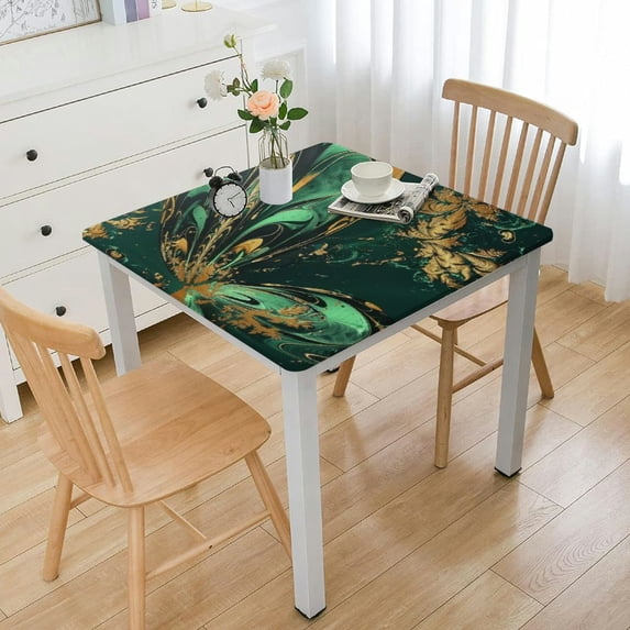 nygtbtfer Green PrintTablecloth Stain and Wrinkle Resistant Washable Tablecloths for Table Cover for Housewarming Wedding Fits for table white