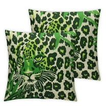 nygtbtfer Green White Leopard Print Pillow Covers Set of 2 Animal Spots Decorative Throw Pillows For Couch Farmhouse Square Pillow Cases Home Decor For Living Room Sofa Bed Porch Outdoor White