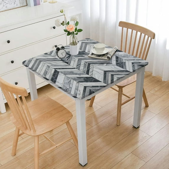 nygtbtfer Grey Marble Tablecloth, Fitted Table Cover with Elastic for Tables, Modern Abstract Art Aesthetics Geometric Table Cloth Outdoor Indoor Dinning Party Tablecloths