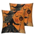 thumbnail image 1 of nygtbtfer Halloween Pillow Cover Witch Throw Pillowcase Orange Decorative Cushion Case for Farmhouse Home Sofa Couch Chair Car, Set of 2 White, 1 of 7