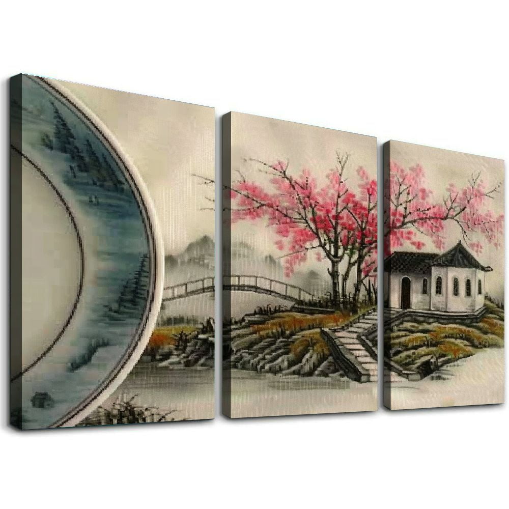 MIRROR ARCH STYLE HANGING MIRROR W ASIAN PAINTING OF CHILDREN IN A visual data 3