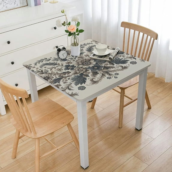nygtbtfer Hummingbird Bird Rose Tablecloth Fitted Elastic Table Cover Rectangle for Table, Washable Country Farmhouse Pastoral Fabric for Kitchen Picnic Home Coffee Table Decor