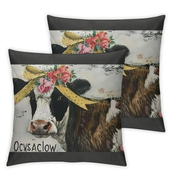 nygtbtfer I Just Freaking Love Cows Throw Pillow Covers,Farmhouse Cow Print Decor Pillow Covers for Bedroom Living Room Office,Cow Gifts for Cow Lovers White