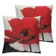 thumbnail image 1 of nygtbtfer  Ink Painting Watercolor Wine Red Poppy Flowers Summer Decorative Throw Pillow Cover Case Home Living Room Bed Sofa CarLinen Square White, 1 of 7