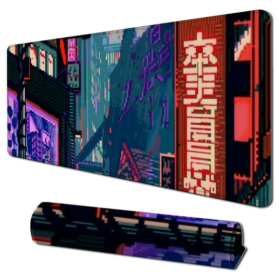 nygtbtfer Japanese Anime Desk Mat for Desktop, Pink Large Gaming Mouse Pnd Keyboard Mat, XL Long Computer Mouse Pad for Laptop, Office Non-Slip Pad 31.5x11.8 in