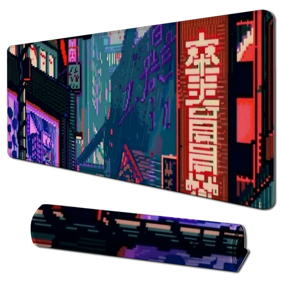 nygtbtfer Japanese Anime Desk Mat for Desktop, Pink Large Gaming Mouse Pnd Keyboard Mat, XL Long Computer Mouse Pad for Laptop, Office Non-Slip Pad 31.5x11.8 in