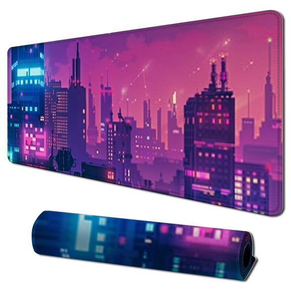nygtbtfer Japanese Desk Mat, Tokyo City Street Mouse Pad Neon Vaporwave Desk Pad XXL, Long Laptop Keyboard Mats for Desk Full Desk Mousepad Gaming Accessories 31.5x11.8 in