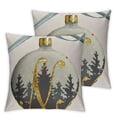 thumbnail image 1 of nygtbtfer Joy with Christmas Balls Throw Pillow Cover Farmhouse Christmas Decorations Cushion Cover Christmas Trees Pillow Cover Winter Home Outdoor Decor , Grey White, 1 of 7