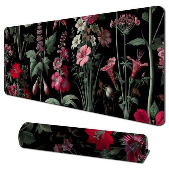 nygtbtfer Keyboard Mouse Pad Set, Extended Mouse Pad+Keyboard Wrist Rest Support, Memory Foam Ergonomic Easy Typing, Desk Pad Set for Home Office Study Game - Weeds 31.5x11.8 in