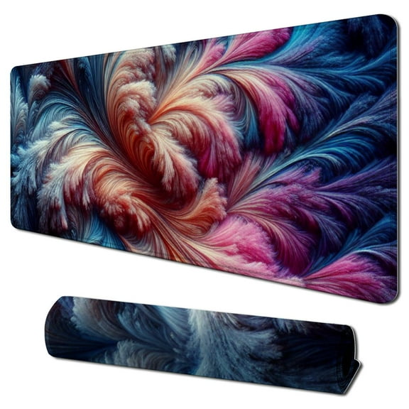 nygtbtfer Keyboard Mouse Pad Set, Large Gaming Mousepad + Memory Foam Ergonomic Keyboard Wrist Rest Support, Easy Typing Pain Relief, Extended Desk Mat- Abstract Plant 31.5x11.8 in