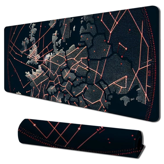 nygtbtfer  Keyboard Mouse Pad Set, Mouse Pad Wrist Support, Extended Gaming Mouse Pad + Keyboard Wrist Rest Support,Large Ergonomic Mousepad Desk Mat Combo -Black World Map 31.5x11.8 in