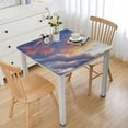 thumbnail image 1 of nygtbtfer Landscape Pattern Square Tablecloth,,Stain Wrinkle Resistant Reusable Washable Print Square Table Clothes,for Kitchen Indoor Outdoor Events Party Decor(Orange Blue) 36*36, 1 of 8