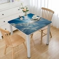 thumbnail image 1 of nygtbtfer  Landscape Tablecloth, Sunburst Lining View Fluffy Clouds in The Summer Sky Nature Picture Print, Dining Room Kitchen Rectangular Table Cover,  Blue Grey 52*52, 1 of 8