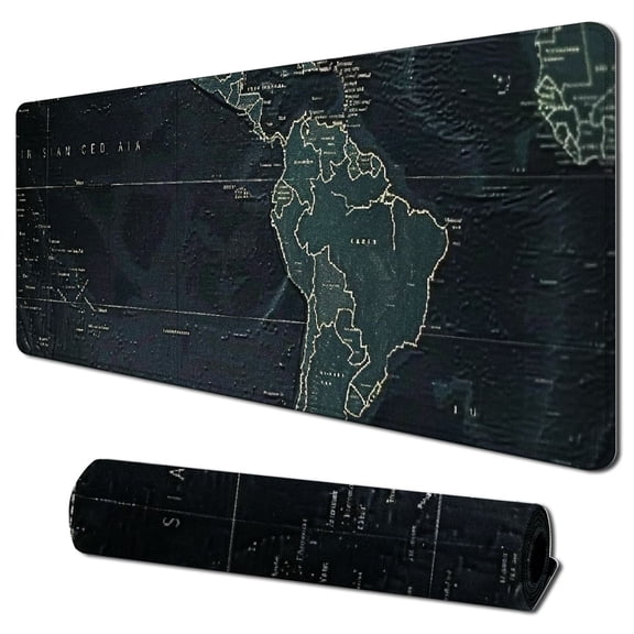 nygtbtfer  Large Gaming Mouse Map Pad ,with Non-Slip Base,Waterproof and Foldable Pad,Desktop Pad Suitable for Gamers,Suitable for Desktop,Office and Home,Black 31.5x11.8 in