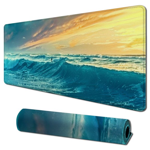 nygtbtfer Large Gaming Mouse Pad with Coaster, Desk Mat, Desk Pad, for Desk Protector, Stitched Edges Big Extended Mousepad for Computer Keyboard Office Decor- 31.5x11.8 in