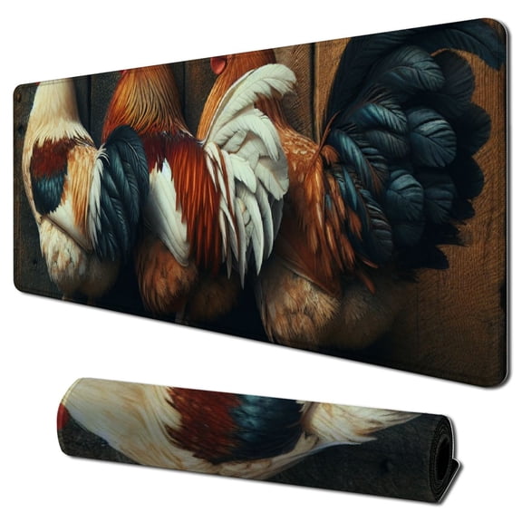 nygtbtfer Large Gaming Mouse Pad Colorful Chicken Oversized Long Extended Mouse Mat Farmhouse Animal Creative Art Print Keyboard Pad for Work Office Home