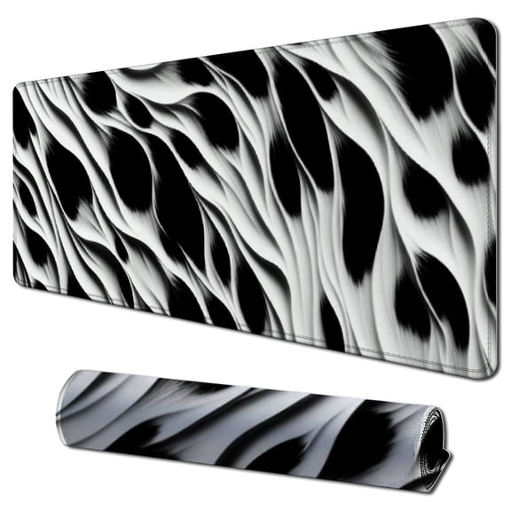 nygtbtfer Large Gaming Mouse Pad, Extended Computer Mouse Mat with Non-Slip PU Base, Ergonomic Memory Foam Keyboard Wrist Rest, for Work &amp; Gaming, Office Desk Pad Fur 31.5x11.8 in