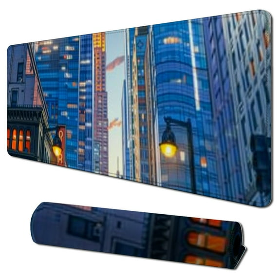 nygtbtfer Large Gaming Mouse Pad, Extended XXL Desk Pad & Non-Slip Rubber Mat for Mice and Keyboard with Stitched Edges 31.5x11.8 in