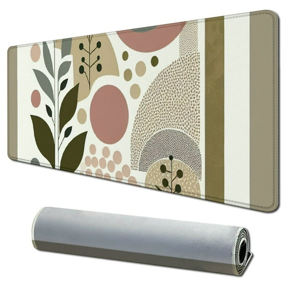 nygtbtfer Large Gaming Mouse Pad, Non-Slip Rubber Base Water-Resistant Computer Keyboard Mouse Mat Desk Pad Protector, Thick XX-Large, Ideal Partner for Work & Game (Tropical Leaf) 31.5x11.8 in