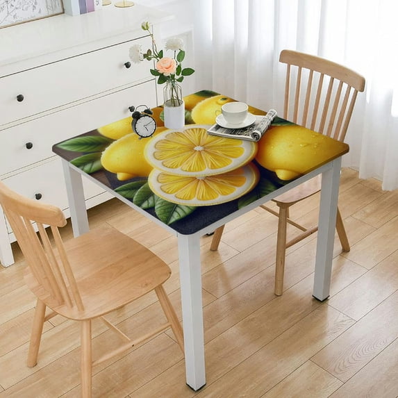 nygtbtfer Leaves Rectangle Table Cloth Stain and Wrinkle Resistant Spillproof Tablecloth Vinyl Woven Decorative Table Cover for Dining Table Elastic Edge 
