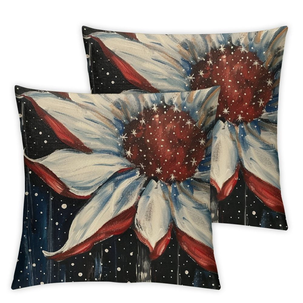 nygtbtfer Let Freedom Ring Stars Fireworks Red White Flower Throw